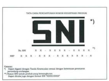 SNI(Standard National Indonesia) / NPB number